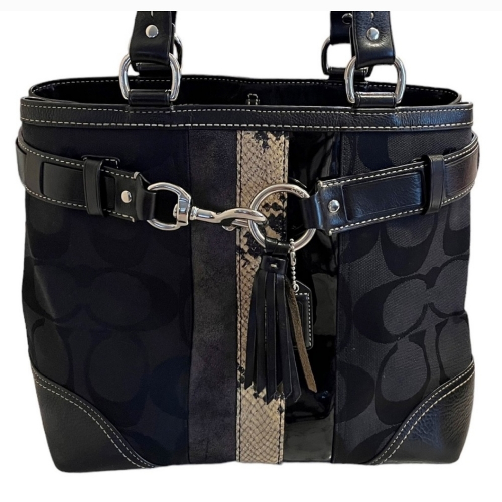 Coach Hampton Python Handbag